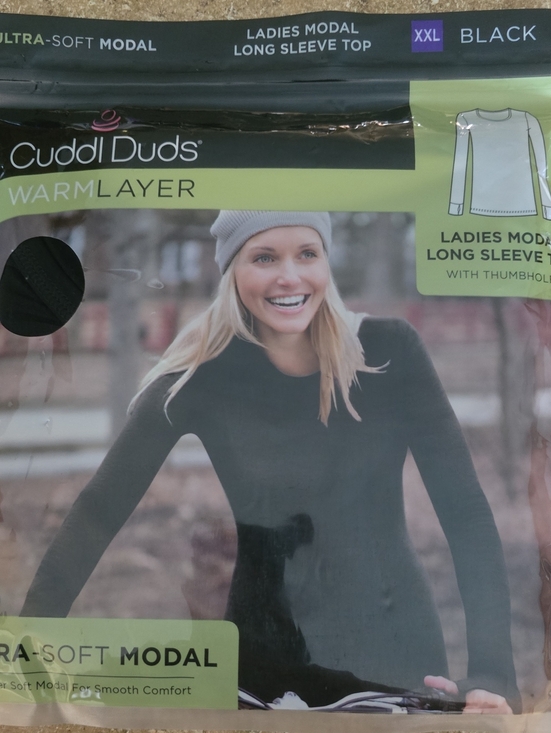 Cuddl Duds Tops - Cuddl Duds Black Ladies Modal Long Sleeve Top